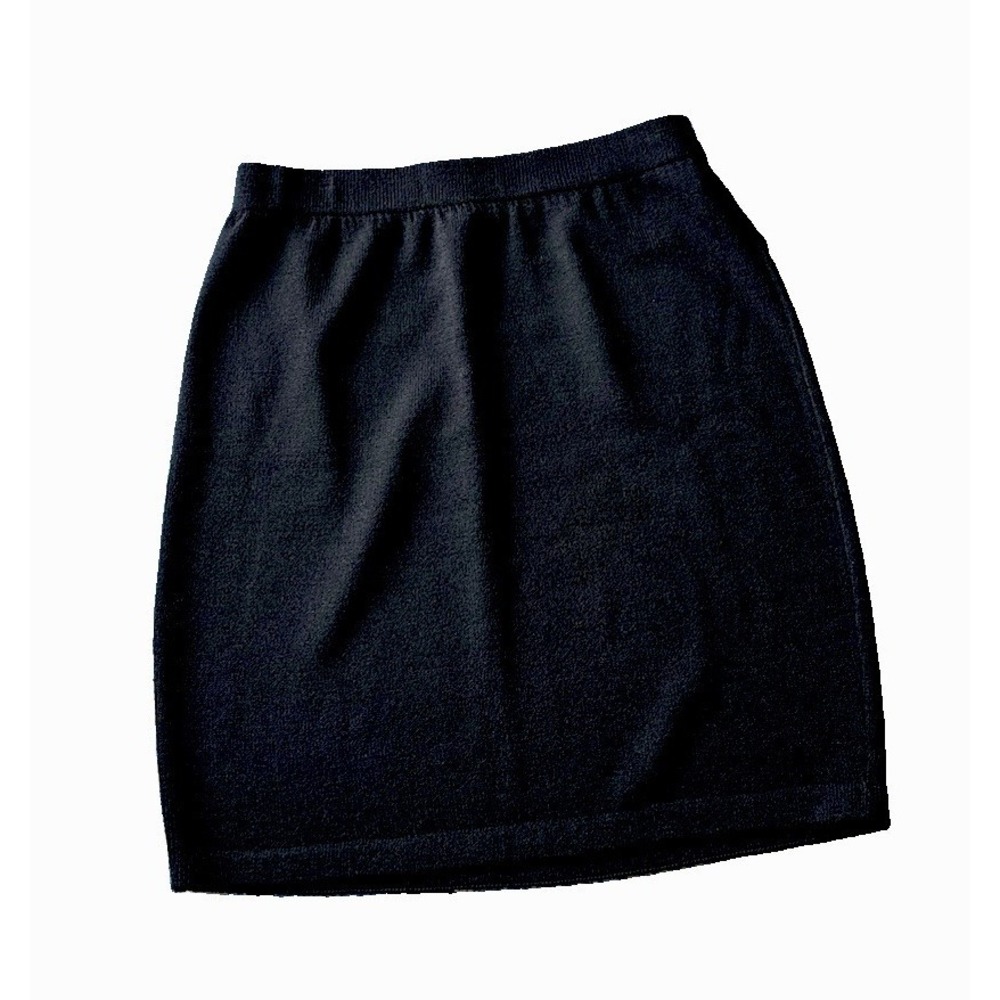 St. John Basics Santana Knit Pencil Skirt Women 14 Black Classic Workwear Office
